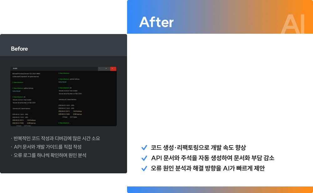 IT AI 활용 전후 비교